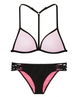 Купальник Victoria's Secret Pink з Push-up небесно-рожевий/чорний