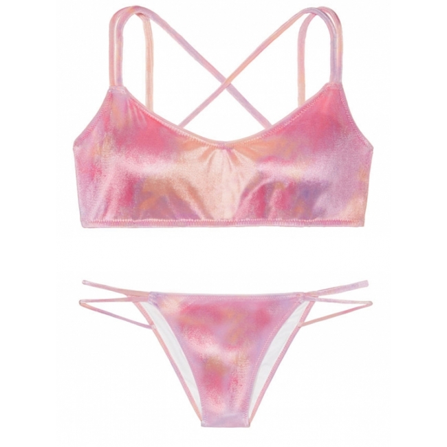 Оксамитовий купальник-топ Victoria's Secret Pink Velvet Scoop & Velvet Mini Bikini