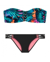 Купальник бандо Victoria's Secret Pink Lace-Up Bandeau & Strappy Bikini