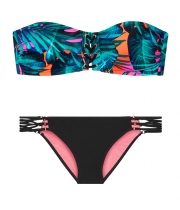 Купальник бандо Victoria's Secret Pink Lace-Up Bandeau & Strappy Bikini
