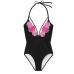 Купальник з вишивкою та глибоким декольте Victoria's Secret PINK Embroidered Strappy Plunge One-Piece