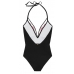 Купальник з вишивкою Victoria's Secret PINK Embroidered Strappy Plunge One-Piece, black