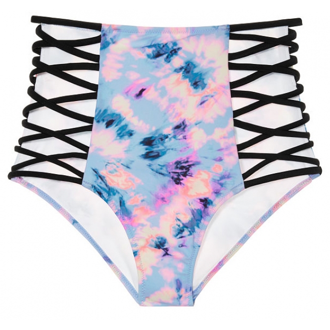 Плавки із завищеною талією Victoria's Secret Pink Strappy High Waist Bikini, мультиколор