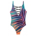 Купальник Victoria's Secret PINK Strappy Front High Leg One-Piece, пальмовий принт