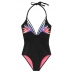 Купальник з вишивкою Victoria's Secret PINK Embroidered Strappy Plunge One-Piece, black