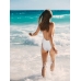 Купальник Victoria's Secret PINK Ribbed Lace-Up One-Piece, білий