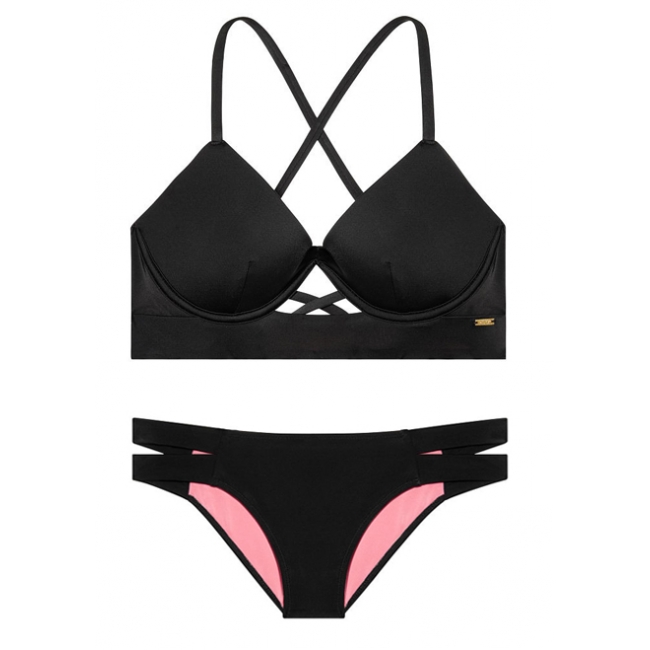 Купальник Victoria's Secret Pink Push-Up Cross-Back Scoop & Bikini