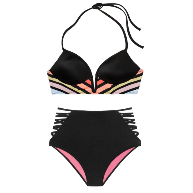Купальник Victoria's Secret Pink Strappy V-Wire Plunge & High-Waist Bikini