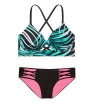 Купальник Victoria's Secret Pink Push-Up Cross-Back Scoop & Bikini