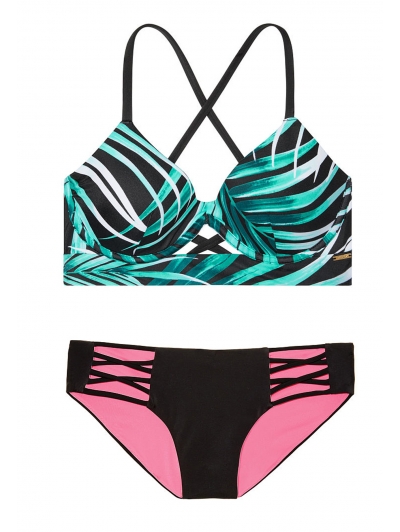 Купальник Victoria's Secret Pink Push-Up Cross-Back Scoop & Bikini