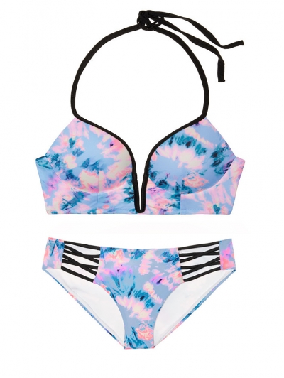 Купальник Victoria's Secret Pink чорний з мультиколор-принтом
