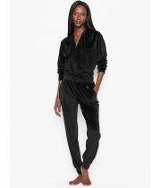 Велюровий Спортивний Костюм Victoria's Secret Velour Front-zip Hoodie & Velour Jogger, Black