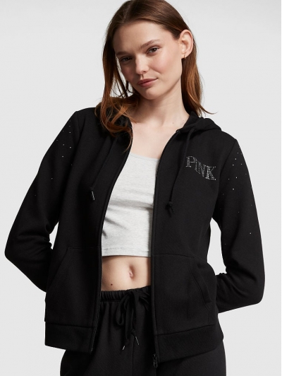 Спортивний Kостюм Victoria’s Secret Pink Everyday Fleese Zip-up Hoodie & Sweatpats, Black