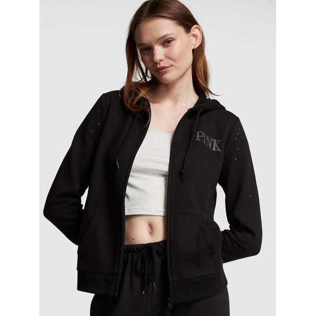 Спортивний Kостюм Victoria’s Secret Pink Everyday Fleese Zip-up Hoodie & Sweatpats, Black