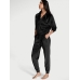 Велюровий Спортивний Костюм Victoria's Secret Velour Front-zip Hoodie & Velour Jogger, чорний з камінцями