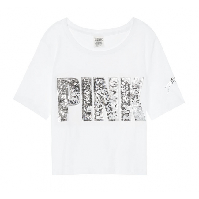 Кроп-топ із вишивкою паєтками Bling Perfect Crop Crew Tee