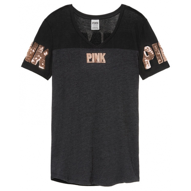 Футболка Bling Perfect V-Neck Tee PINK
