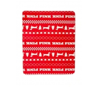 Плед VICTORIA'S SECRET Sherpa Blanket, Червоний з лого Pink