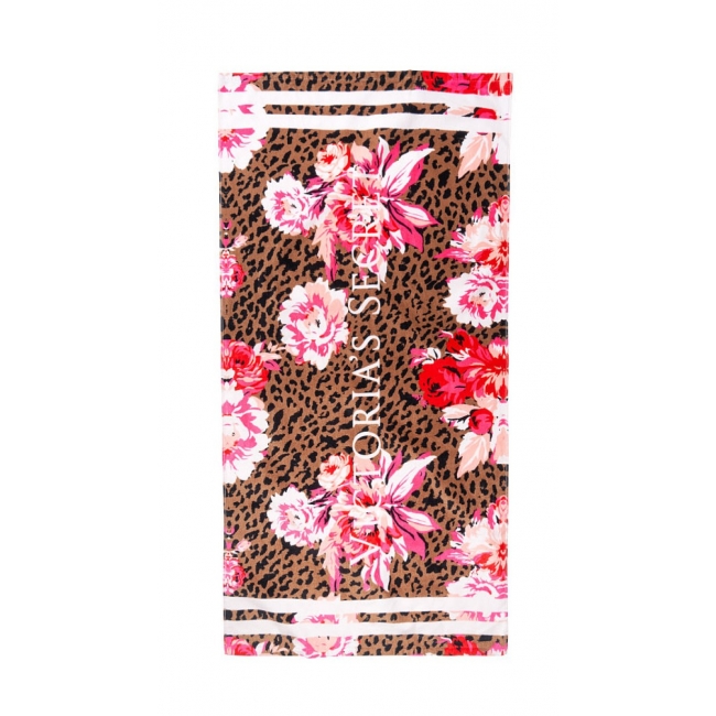 Рушник Victoria's Secret Beach Towel, Leopard peony 