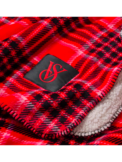 Плед VICTORIA'S SECRET Sherpa Blanket, Червона клітинка