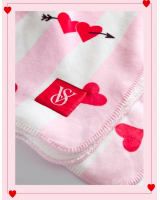 Плед VICTORIA'S SECRET Sherpa Blanket, Рожева смужка VDay Hearts