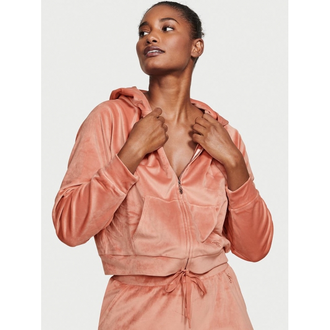 Велюровий Спортивний Костюм Victoria's Secret Velour Front-zip Hoodie & Velour Jogger, Canyon Rose