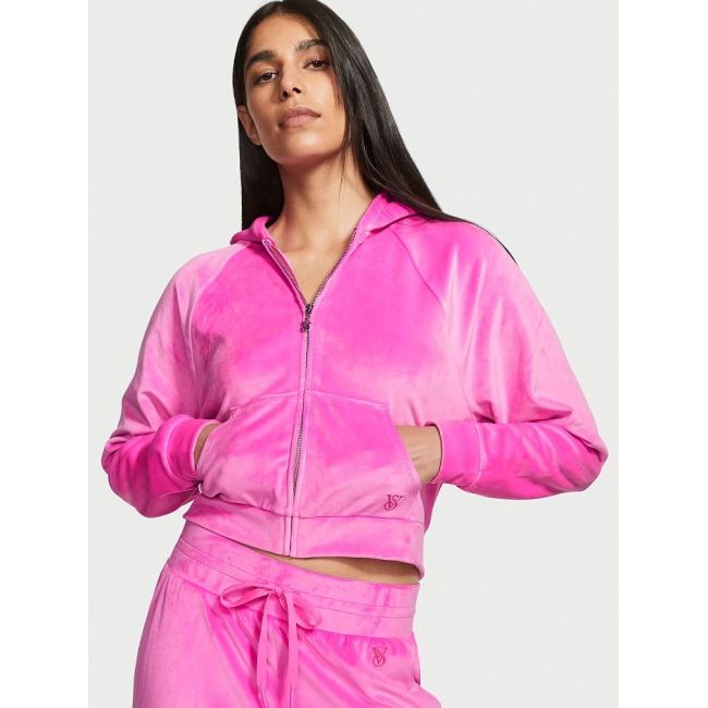 Велюровий Спортивний Костюм Victoria's Secret Velour Front-zip Hoodie & Velour Jogger, Pink