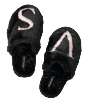 Домашні Тапочки Victoria's Secret Closed Toe Faux Fur Slipper, Чорні