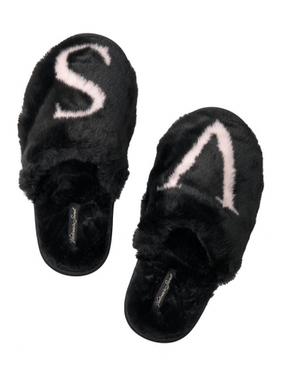 Домашні Тапочки Victoria's Secret Closed Toe Faux Fur Slipper, Чорні