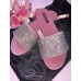Тапочки Зі Стразами Victoria's Secret Embellished Velvet Slides, рожеві
