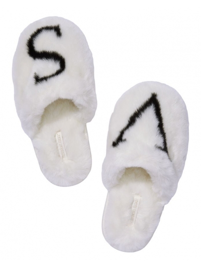 Домашні Тапочки Victoria's Secret Closed Toe Faux Fur Slipper, Білі, 38-41 розмір
