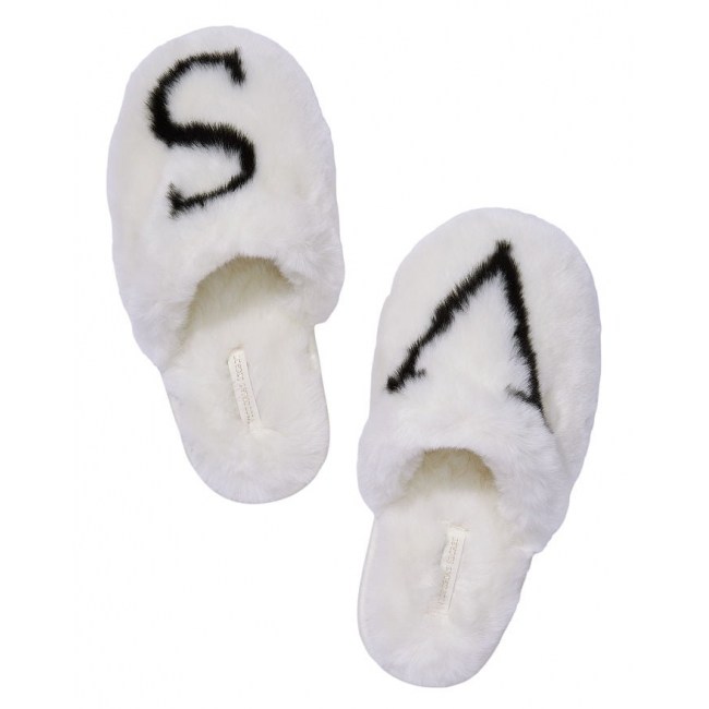 Домашні Тапочки Victoria's Secret Closed Toe Faux Fur Slipper, Білі, 38-41 розмір