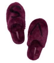Домашні Тапочки Victoria's Secret Closed Toe Faux Fur Slipper, Бордові, 36-39 розмір