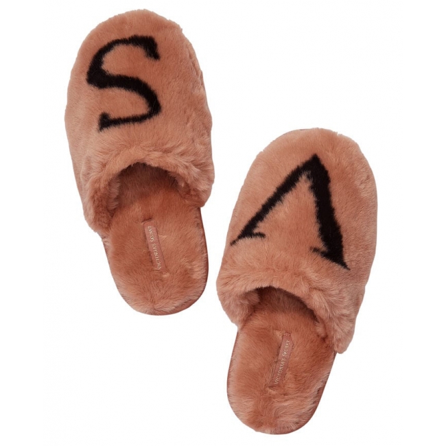 Домашні Тапочки Victoria's Secret Closed Toe Faux Fur Slipper, Коричневі, 36-41 розмір