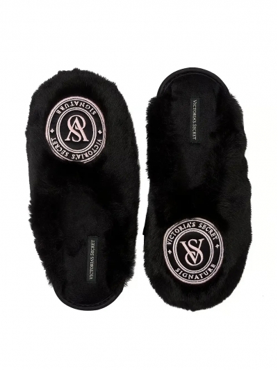 Капці Домашні Victoria's Secret Closed-Toe Faux Fur Slipper, Чорні, 38-41 розмір