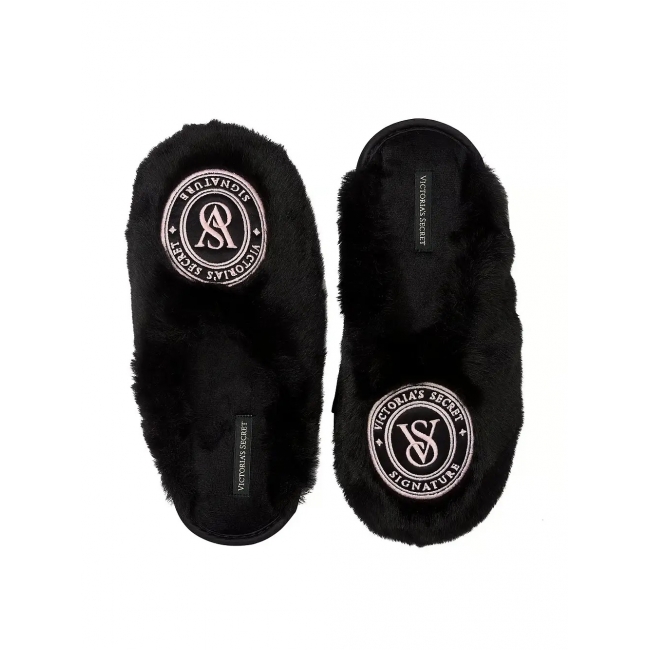 Капці Домашні Victoria's Secret Closed-Toe Faux Fur Slipper, Чорні, 38-41 розмір