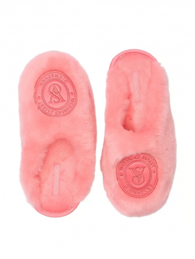 Капці Домашні Victoria's Secret Closed-Toe Faux Fur Slipper, Коралові