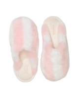 Капці Домашні Victoria's Secret Closed-Toe Faux Fur Slipper, Рожева смужка