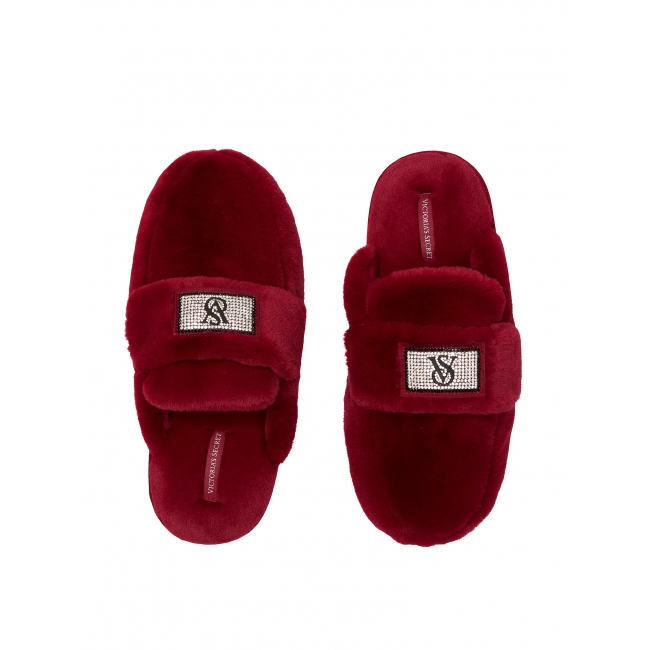 Капці Домашні Victoria's Secret Bling Strap Slipper, Бордові, 38-39 розмір