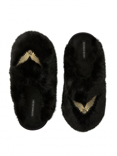 Капці Домашні Victoria's Secret Luxe Plush Closed-Toe Slippers, Чорні, 36-39 розмір