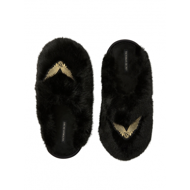 Капці Домашні Victoria's Secret Luxe Plush Closed-Toe Slippers, Чорні, 36-39 розмір