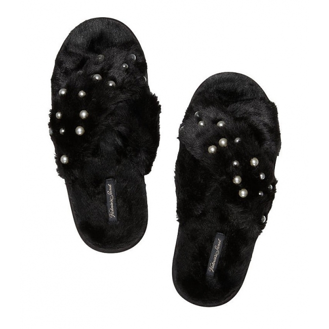 Домашні Капці Victoria's Secret Faux Fur Slipper, Black